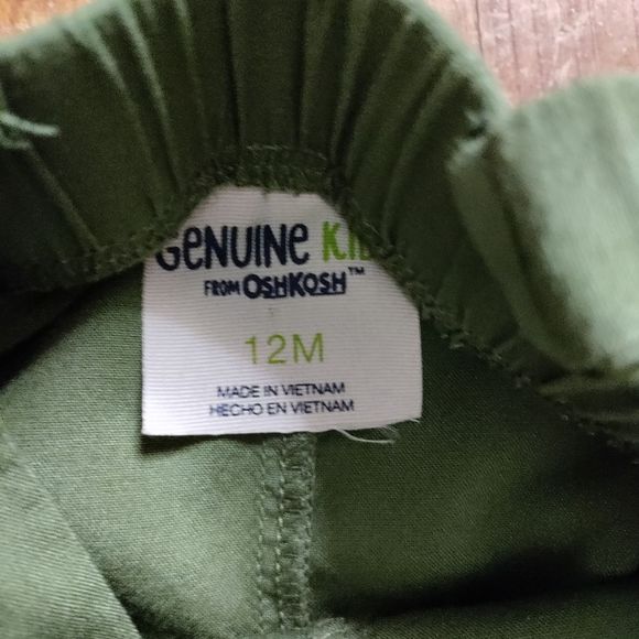 Girls size 12 mos army green romper lightweight spring summer baby girl - Picture 4 of 6